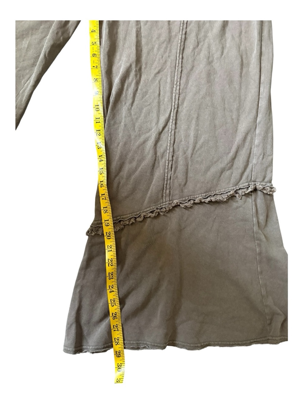 Easel Mineral Washed Terry Knit Wide Leg Frayed Edge Brown Lounge Pants 3XL Boho - Picture 14 of 15